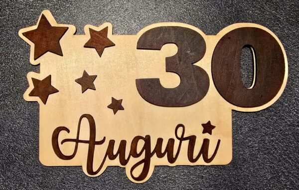 Biglietto di Auguri di Compleanno in legno personalizzato per età  - immagine 5