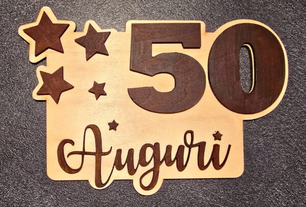 Biglietto di Auguri di Compleanno in legno personalizzato per età  - immagine 6